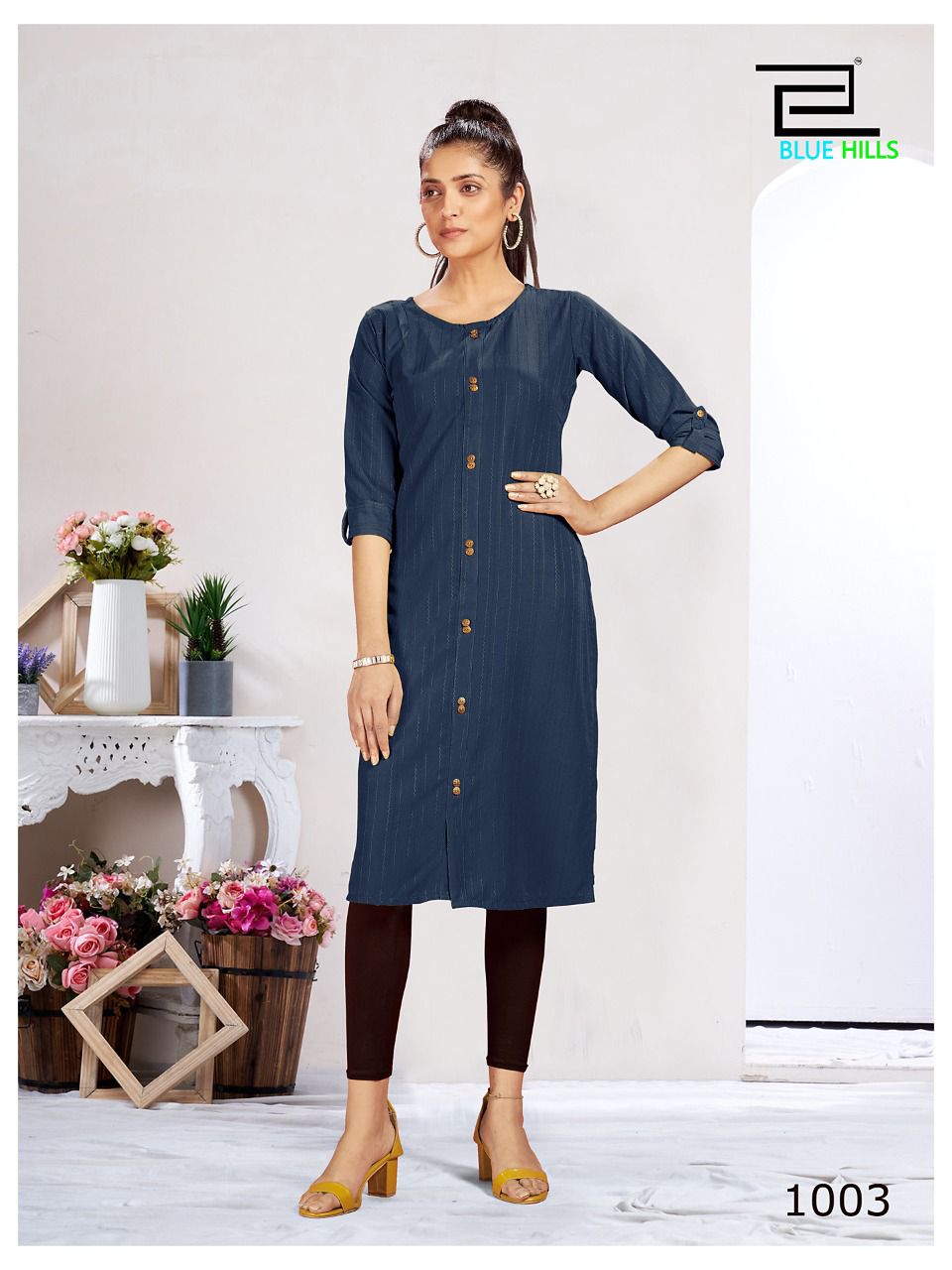 Vintage Blue Hills Daily Wear Wholesale Designer Kurti Catalog